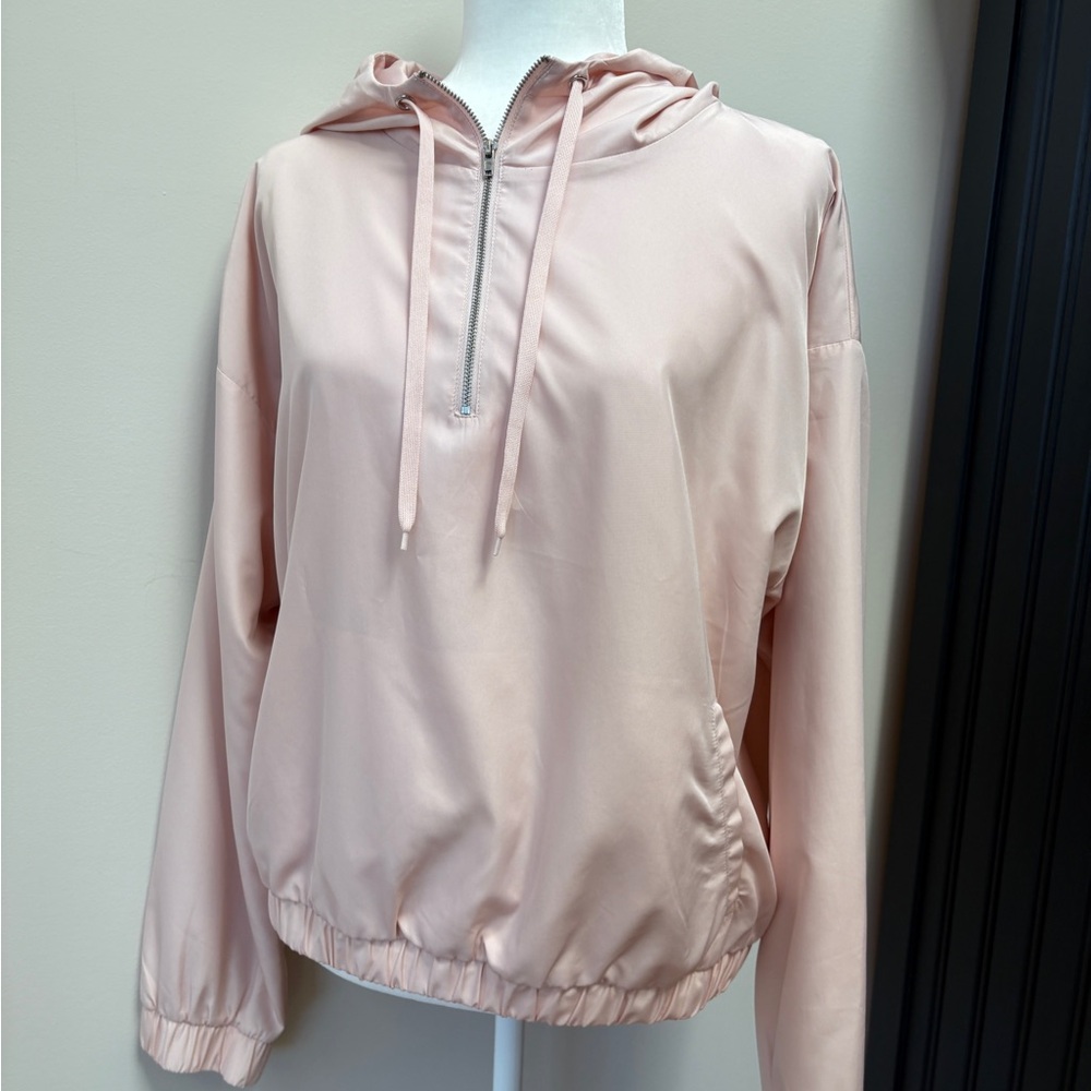Forever 21 Light Pink Hoodie/Jacket Quarter Zip